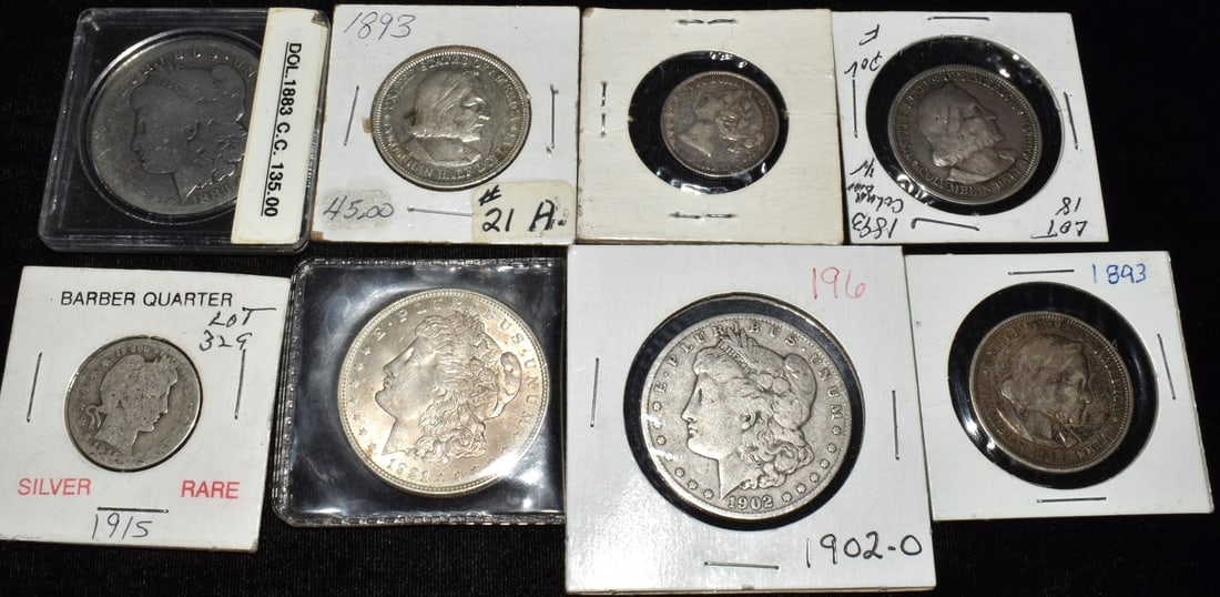 LOT (8) ASSORTED U.S. SILVER STATE COINS (1 of 4)