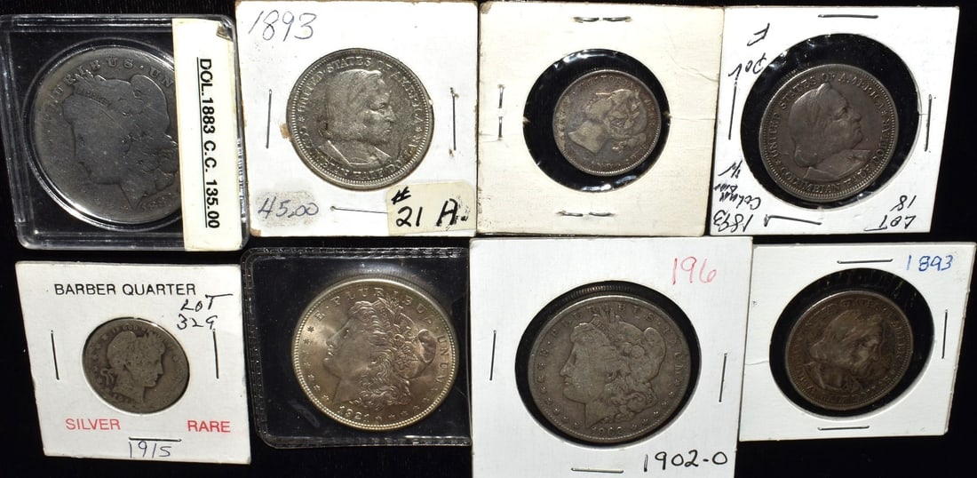 LOT (8) ASSORTED U.S. SILVER STATE COINS - 2