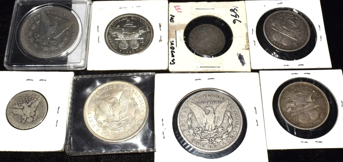 LOT (8) ASSORTED U.S. SILVER STATE COINS - 3