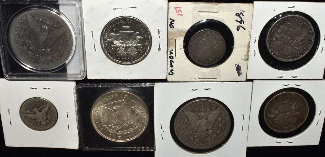 LOT (8) ASSORTED U.S. SILVER STATE COINS - 4