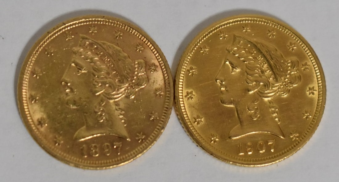 LOT (2) U.S. CORONET GOLD COINS C.1897, 1907 (1 of 4)