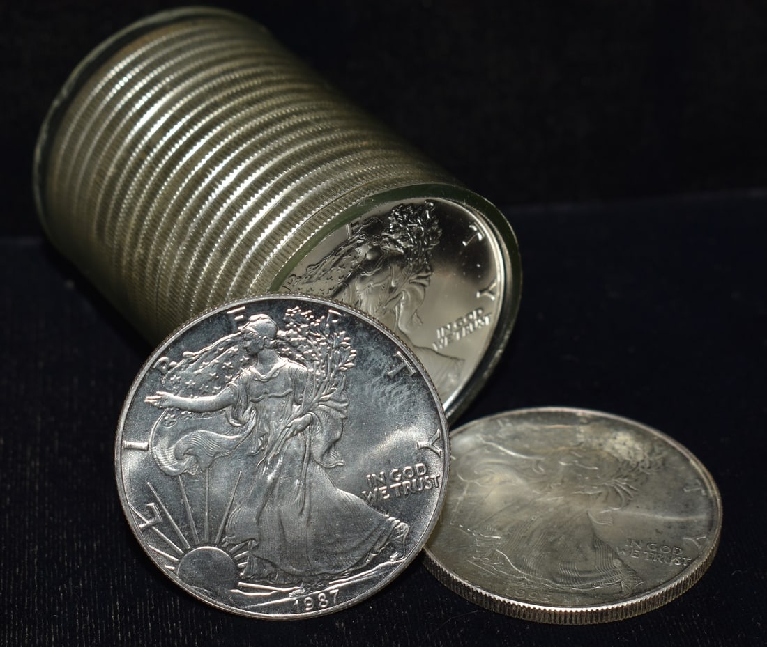 LOT (20) U.S. SILVER EAGLES 20 OZ 999 FINE C.1995: LOT (20) U.S. SILVER EAGLES 20 OZ 999 FINE C.1995
