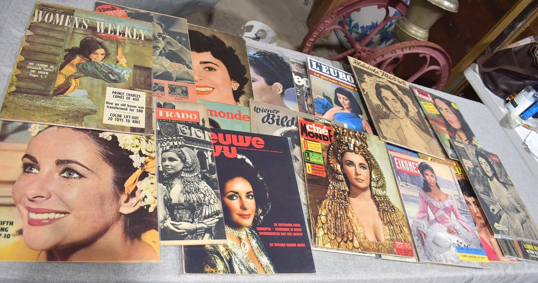 LOT ASSORTED VINTAGE LIZ TAYLOR MAGAZINES (APPROX. 27) (1 of 5)