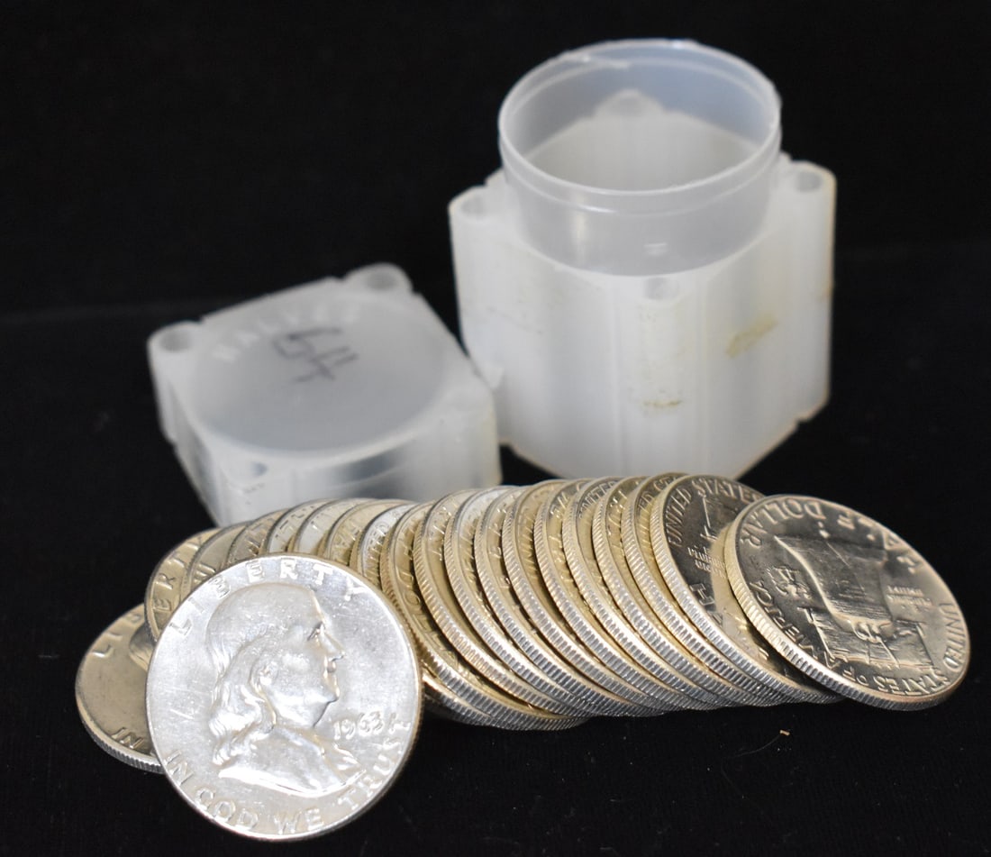 LOT (20) U.S. SILVER FRANKLIN HALF DOLLARS C.1963 (1 of 3)