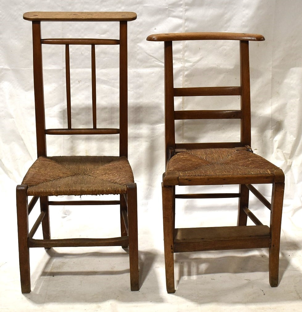 LOT (2) VINTAGE COCK FIGHTING CHAIRS, C. 1900/20 (1 of 5)