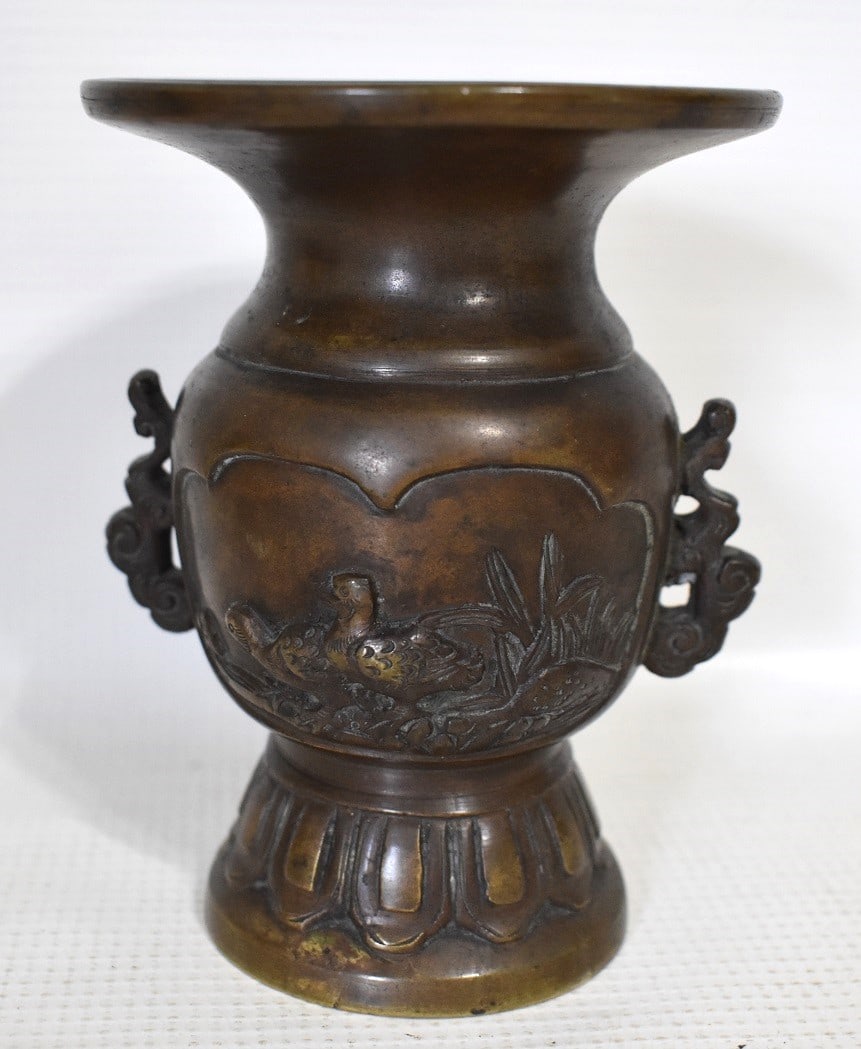 SET (3) CHINESE BRONZE ALTAR ITEMS - 3