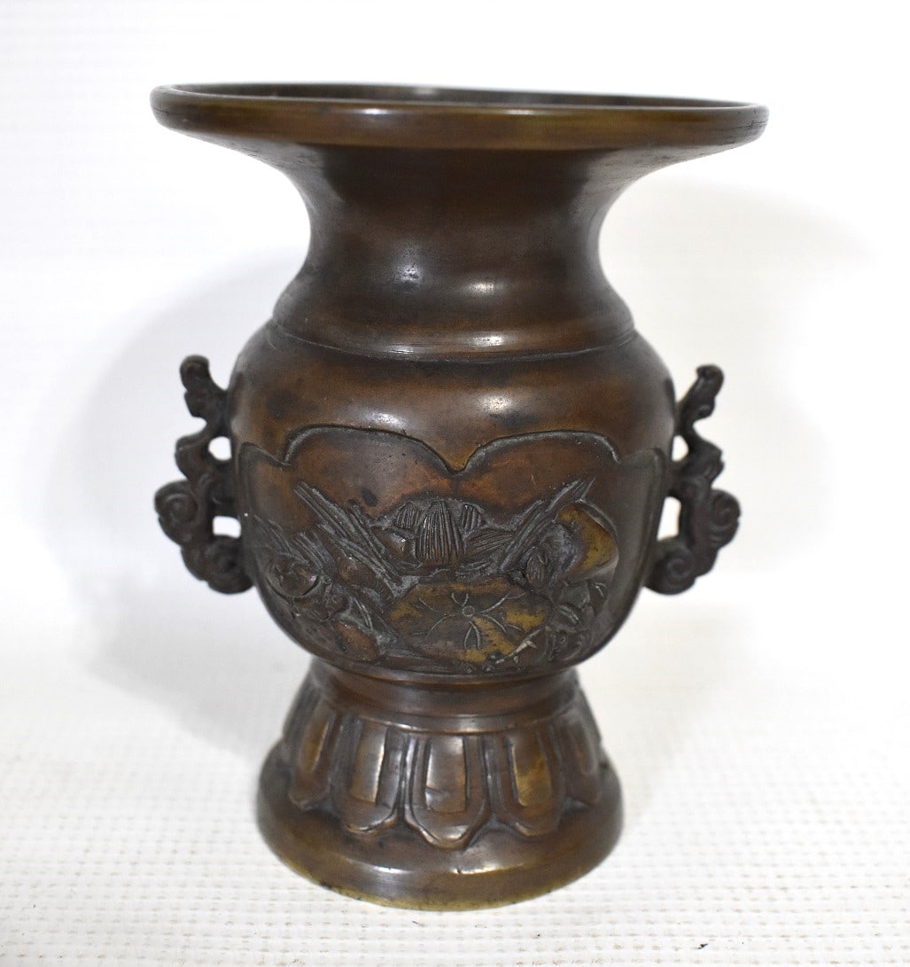 SET (3) CHINESE BRONZE ALTAR ITEMS - 4