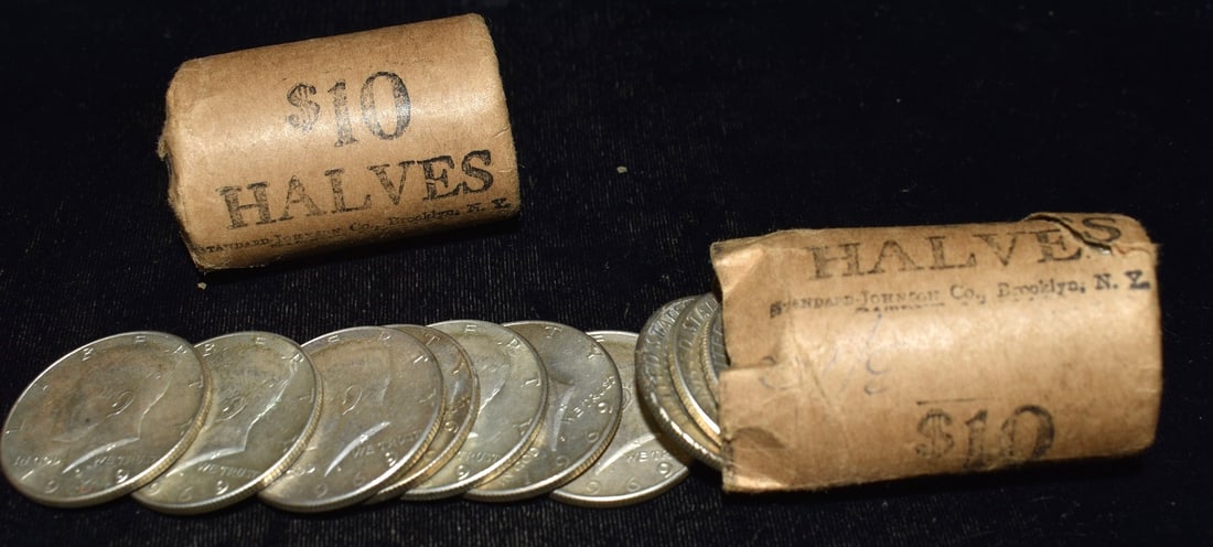 LO (40) U.S. SILVER KENNEDY CLAD HLF DOLLARS C. 1968/69 (1 of 2)