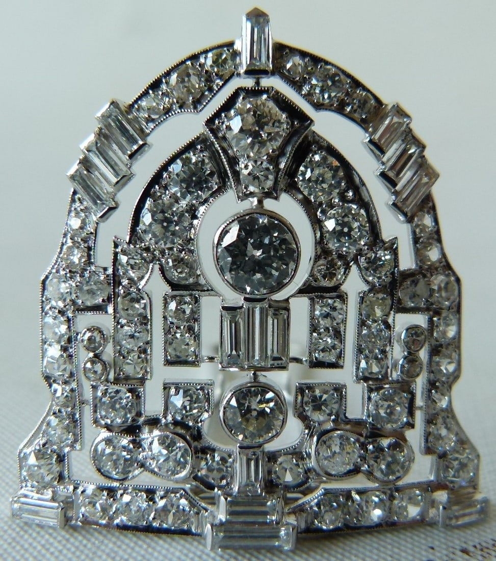 FINE TIFFANY PLATINUM/DIAMOND CONVERTIBLE BROOCH/CLIPS - 11