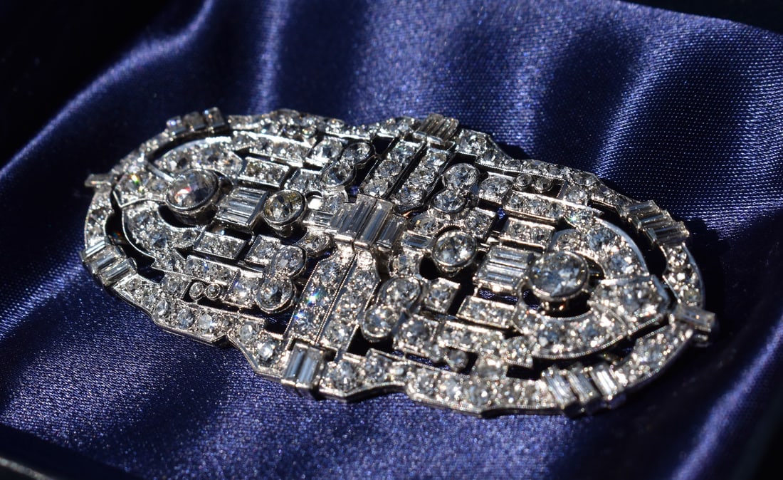 FINE TIFFANY PLATINUM/DIAMOND CONVERTIBLE BROOCH/CLIPS - 13