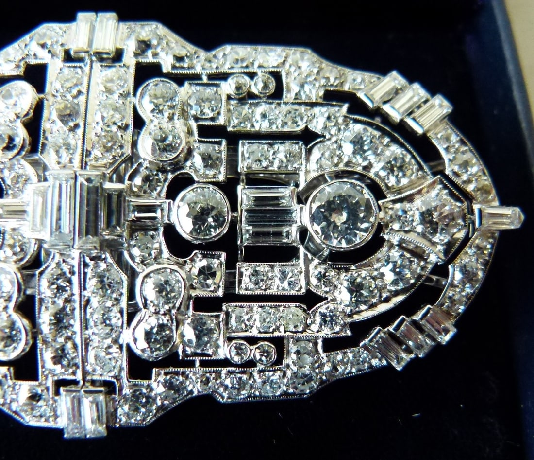 FINE TIFFANY PLATINUM/DIAMOND CONVERTIBLE BROOCH/CLIPS - 5