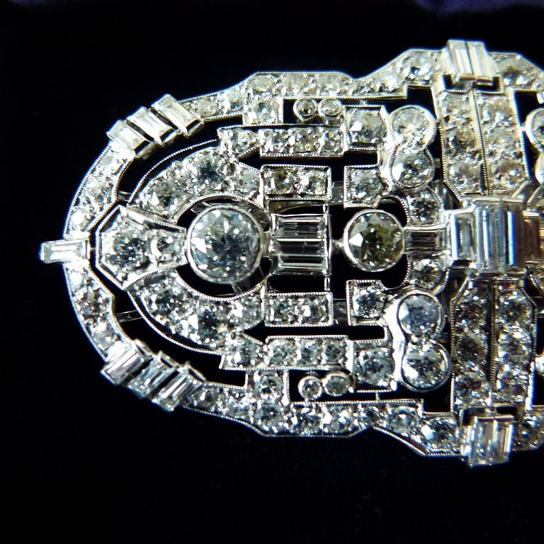 FINE TIFFANY PLATINUM/DIAMOND CONVERTIBLE BROOCH/CLIPS - 6