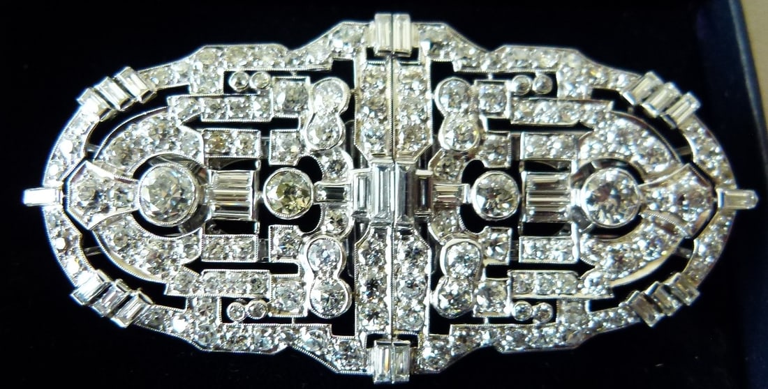 FINE TIFFANY PLATINUM/DIAMOND CONVERTIBLE BROOCH/CLIPS - 7