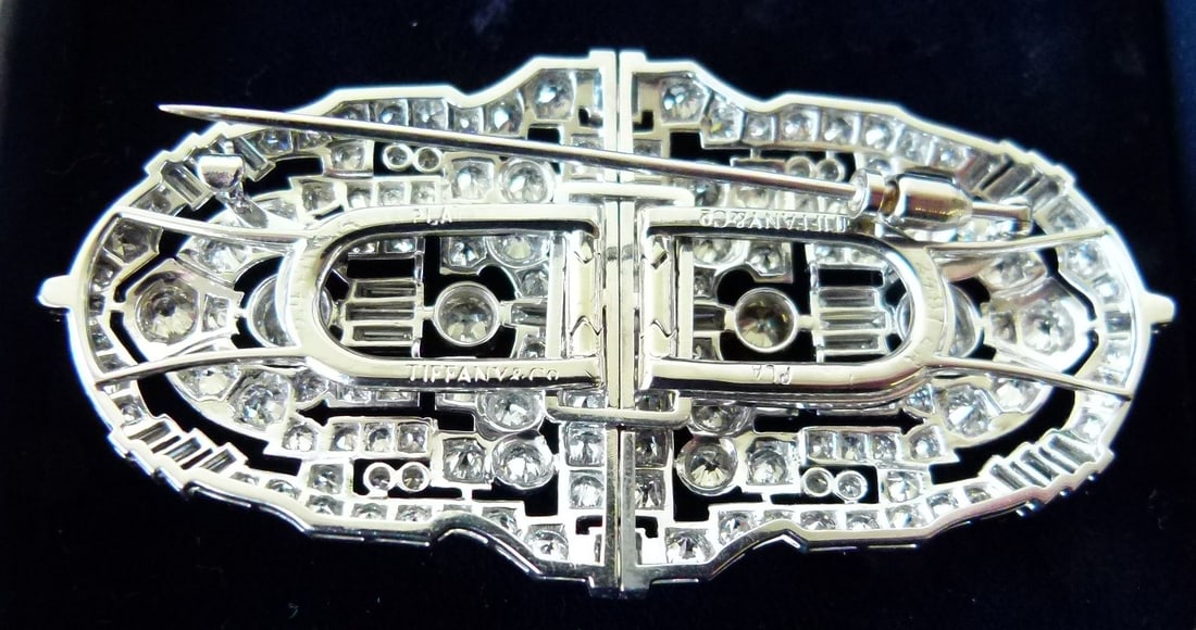 FINE TIFFANY PLATINUM/DIAMOND CONVERTIBLE BROOCH/CLIPS - 8