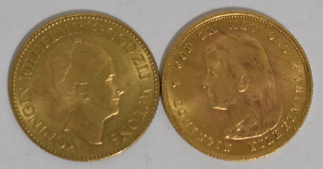 LOT (2) NETHERLAND 10G GOLD COINS C.1897: LOT (2) NETHERLAND 10G GOLD COINS C.1897