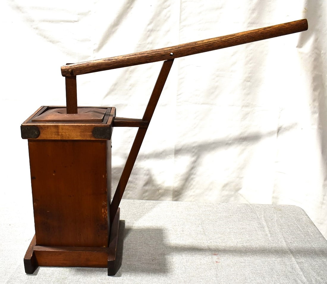 COUNTRY BUTTER CHURN BOX, 19TH C., H. 26" (1 of 5)