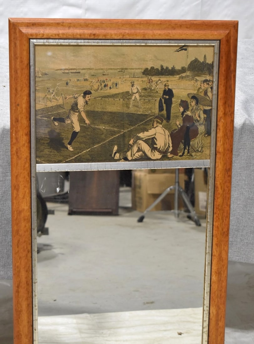 CONTEMPORARY FIGURED MAPLE 2 PART MIRROR, 20TH C. - 2