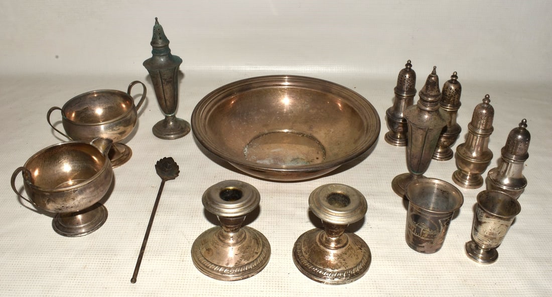 LOT ASSORT. WEIGHTED STERLING INCL. SALT & PEPPER (1 of 16)