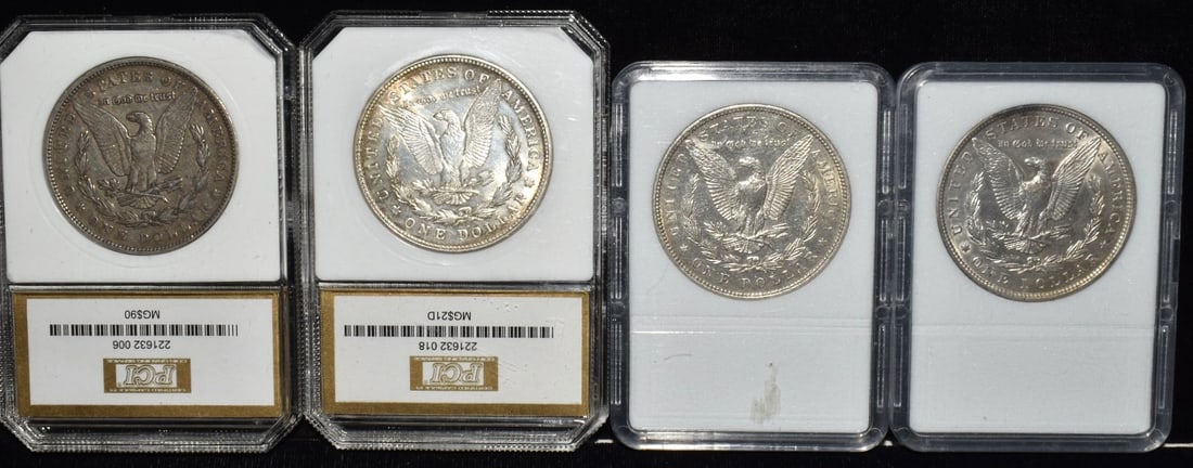 LOT (4) MORGAN SILVER DOLLARS VARIOUS DATES - 2