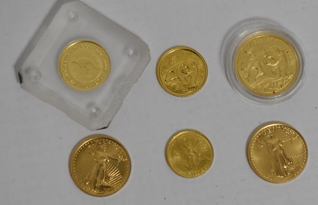 LOT (6) ASSORTED SMALL DENOMINATION GOLD COINS (1 of 11)