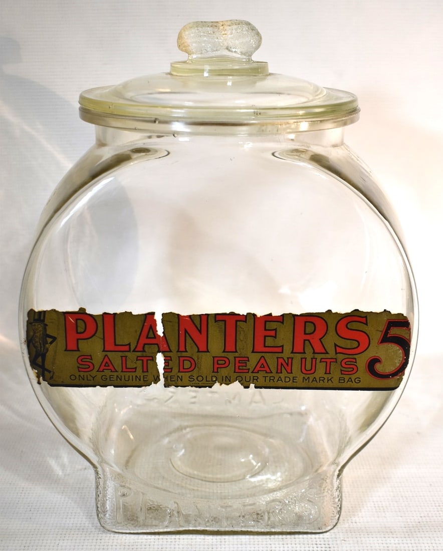 PLANTERS COUNTERTOP PEANUT JAR, C. 1930'S, H. 14" (1 of 8)