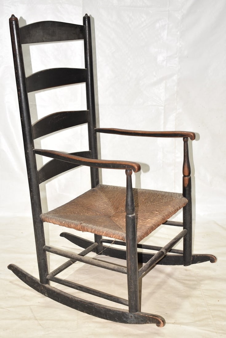 COUNTRY STAINED MAPLE ROCKING CHAIR 19/20TH C. (1 of 5)
