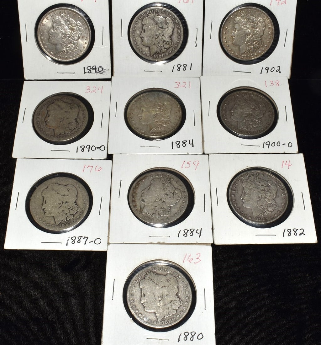 LOT (10) U.S. MORGAN SILVER DOLLARS MIXED DATES (1 of 8)