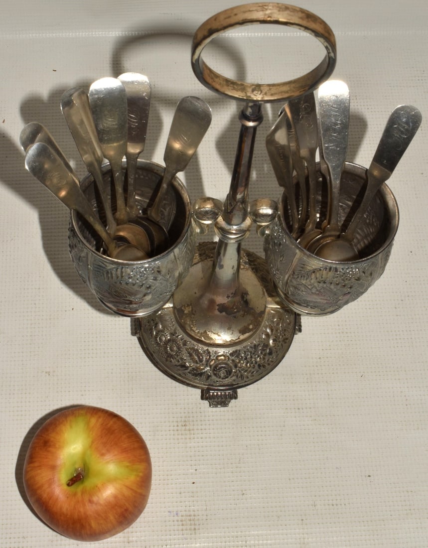 VICTORIAN SILVERPLATE SPOONER C. 1880 H 14" - 2