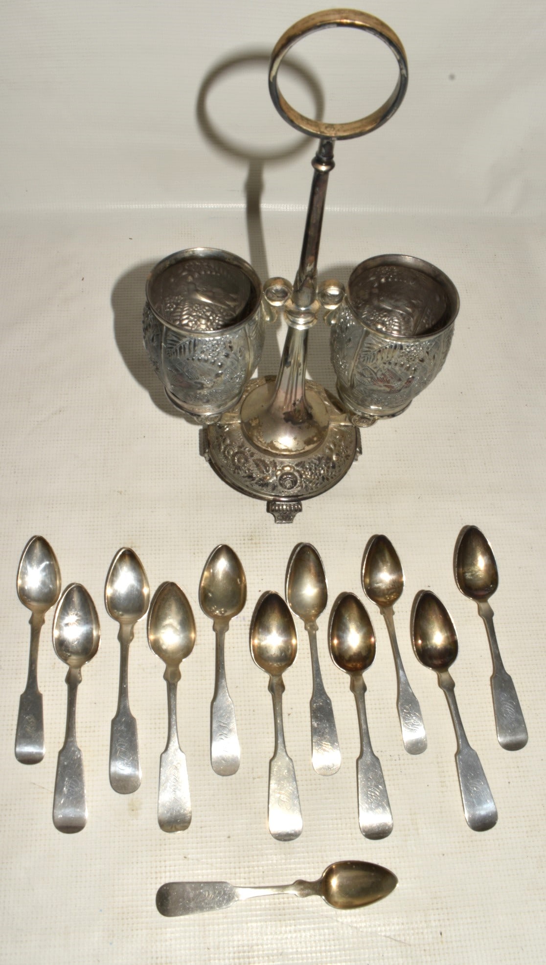 VICTORIAN SILVERPLATE SPOONER C. 1880 H 14" - 3