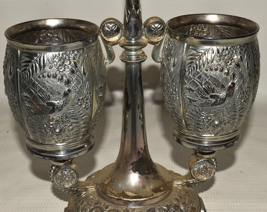 VICTORIAN SILVERPLATE SPOONER C. 1880 H 14" - 5