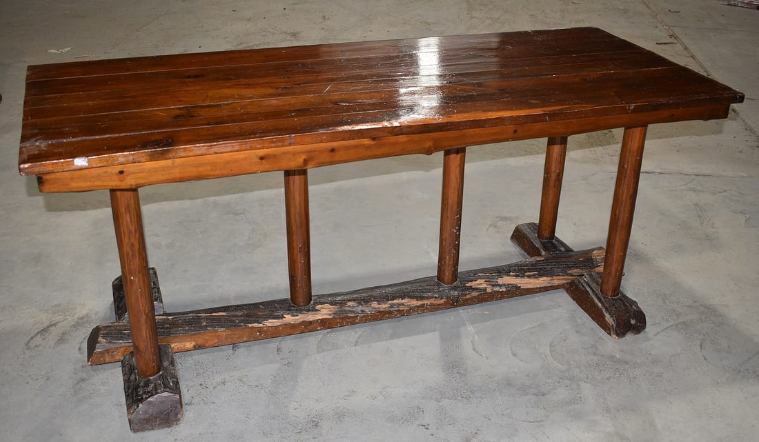 EARLY ADIRONDACK HARVEST TABLE, 19TH C. (1 of 7)