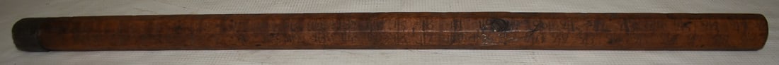 VERY EARLY BURL MAPLE CARPENTER'S MEASURE SIGNED H.L. (1 of 10)
