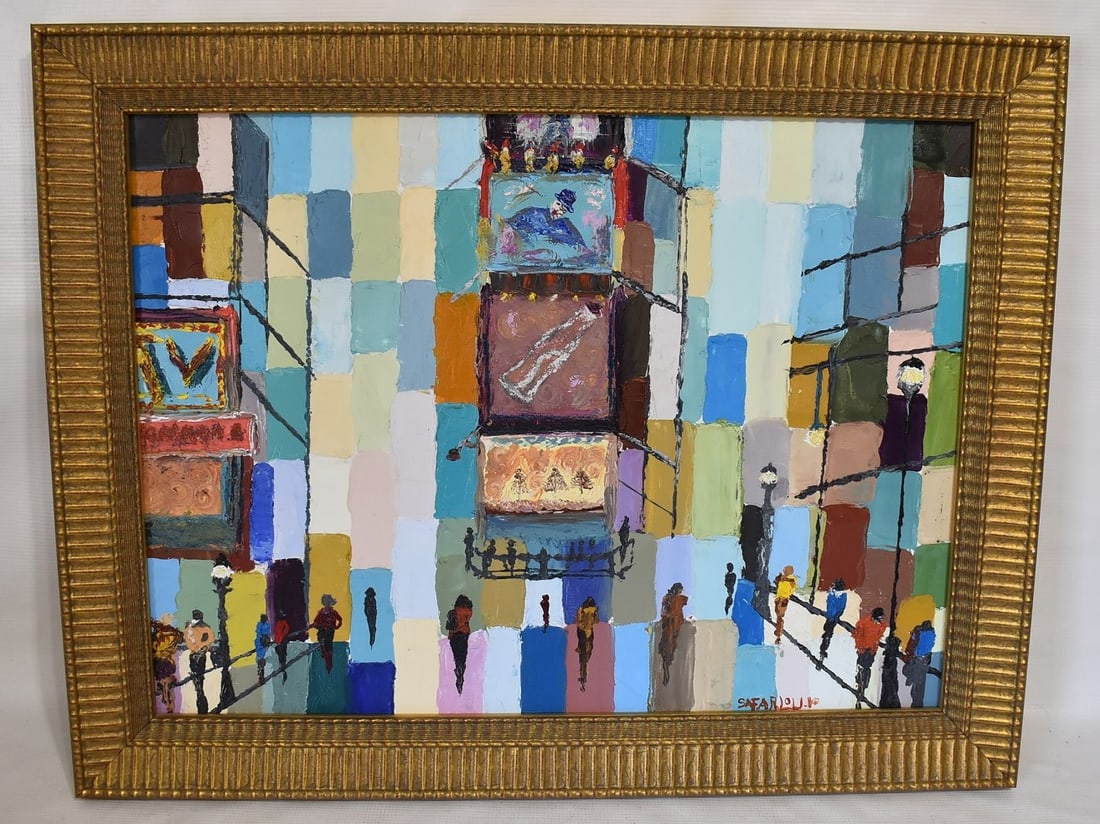 O/C ABSTRACT SIGNED SAFARLOU, 20TH C. (1 of 6)