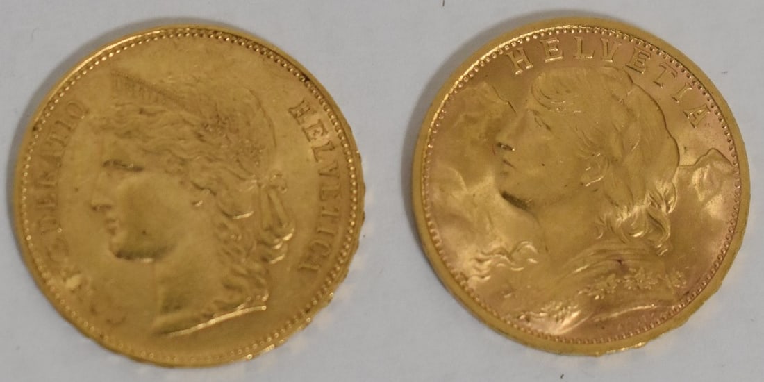 LOT (2) FRENCH GOLD COINS, 1895, 1935: LOT (2) FRENCH GOLD COINS, 1895, 1935