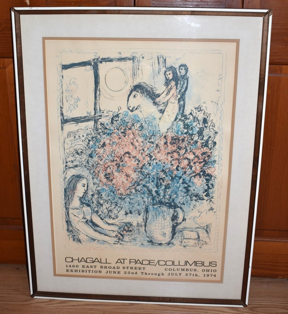 LITHO CHAGALL EXHIBITION POSTER PACE/COLUMBIA, 6/22/74 (1 of 5)