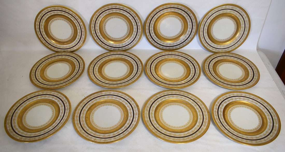 SET(11) CZECHOSLOVAKIAN PORC./GILT DINNER PLATES (1 of 6)