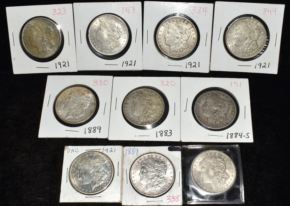 LOT (10) U.S. MORGAN SILVER DOLLARS MIXED DATES (1 of 6)
