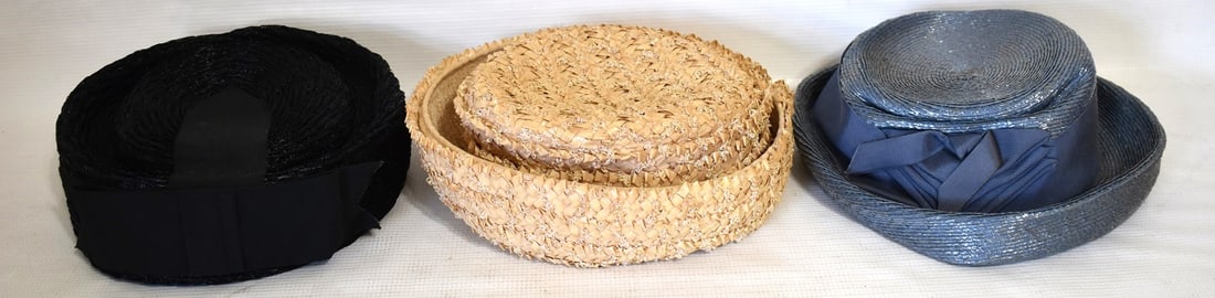 LOT (3) VINTAGE WOMAN'S PILL BOX HATS, C. 1940'S (1 of 10)