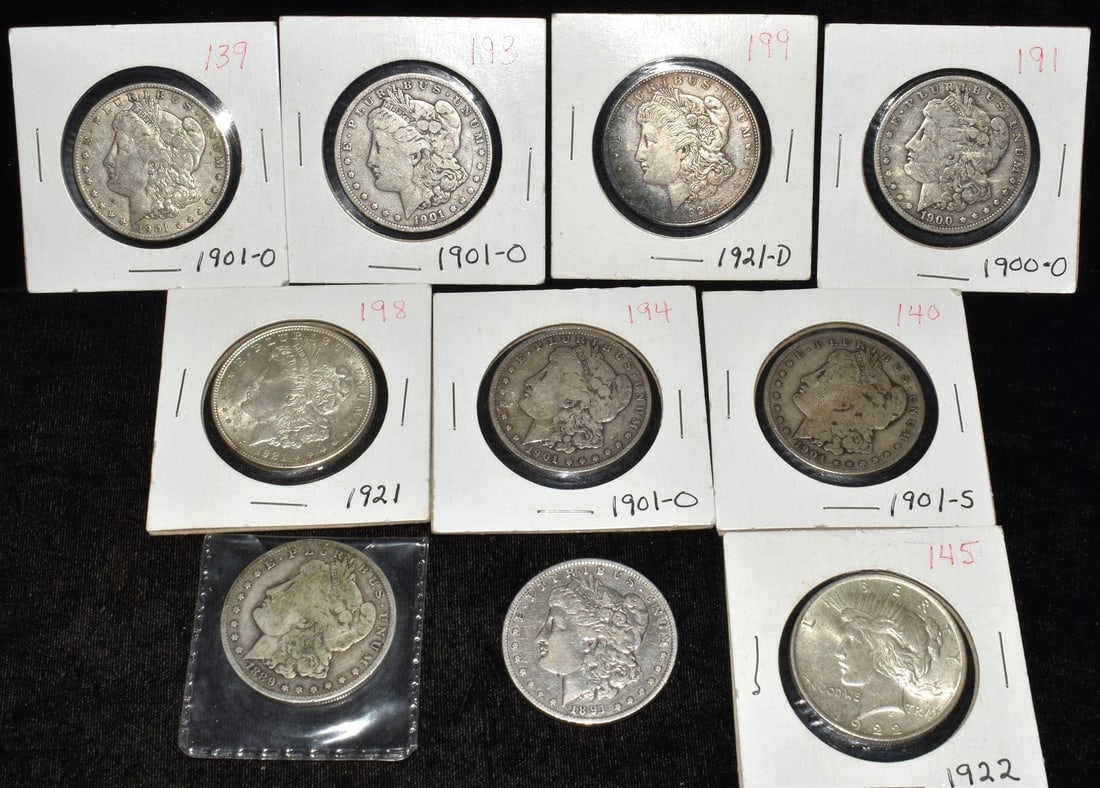 LOT (10) U.S. MORGAN SILVER DOLLARS MIXED DATES (1 of 6)