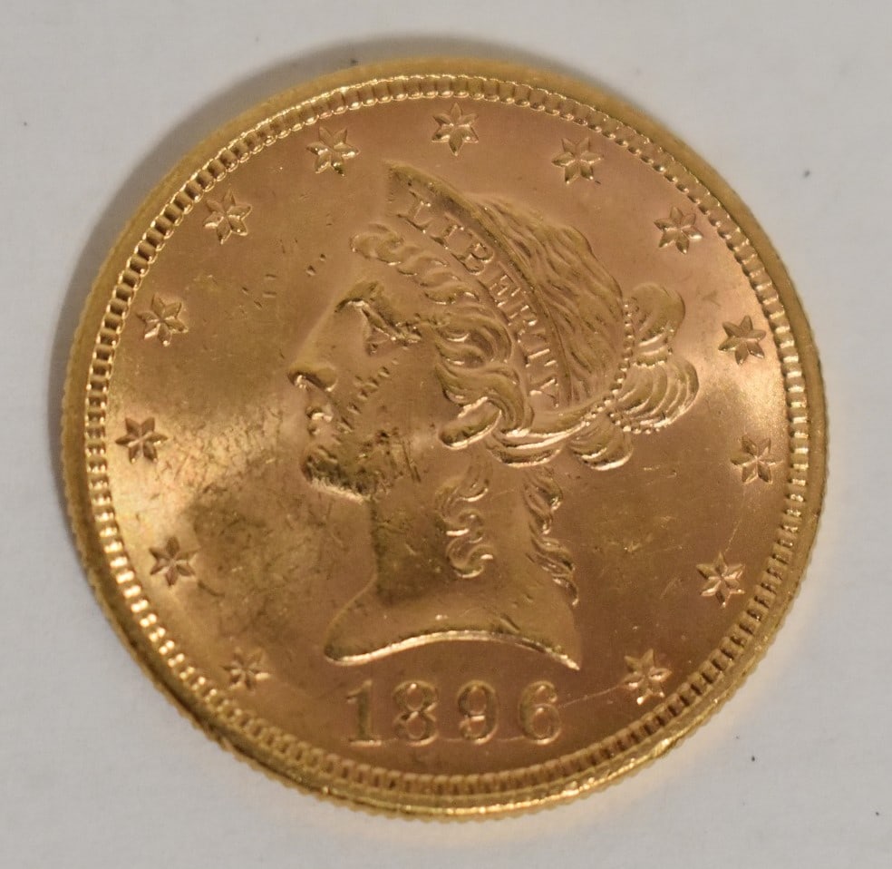 1896 U.S. CORONET 10 DOLLAR GOLD COIN: 1896 U.S. CORONET 10 DOLLAR GOLD COIN