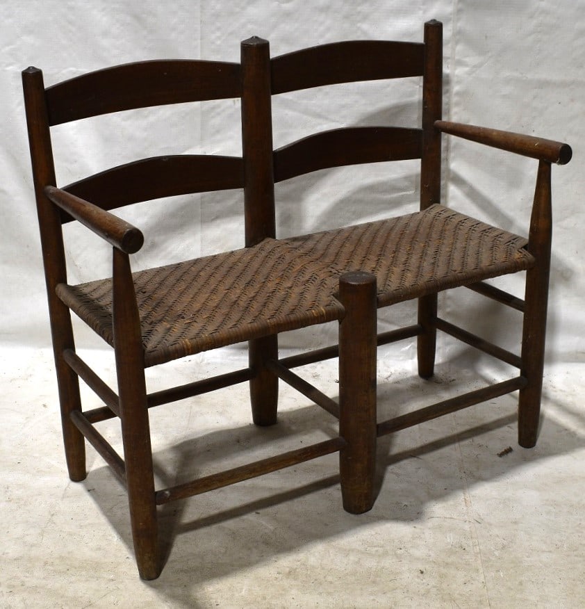HUDSON VALLEY COUNTRY WAGON SEAT, 19TH C, H. 29" W. 33" (1 of 4)