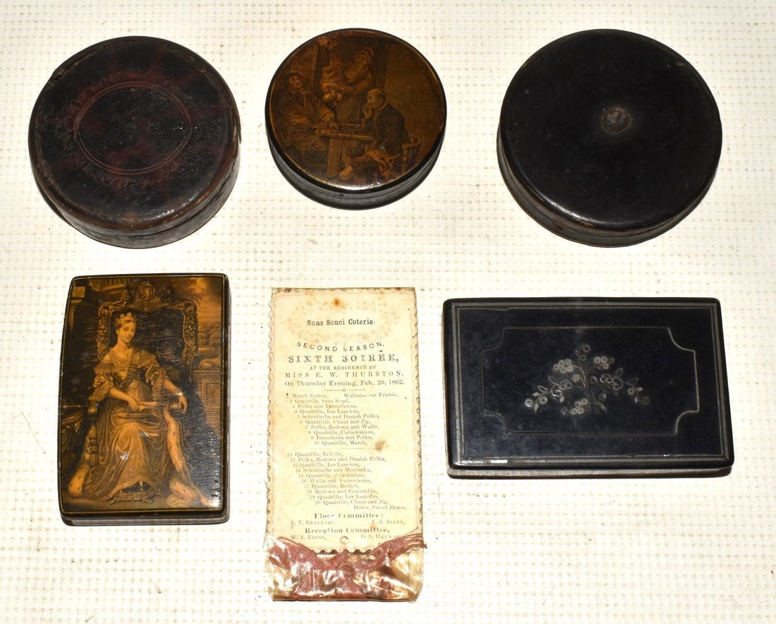 LOT (5) EARLY SNUFF BOXES, 19TH C. (1 of 15)
