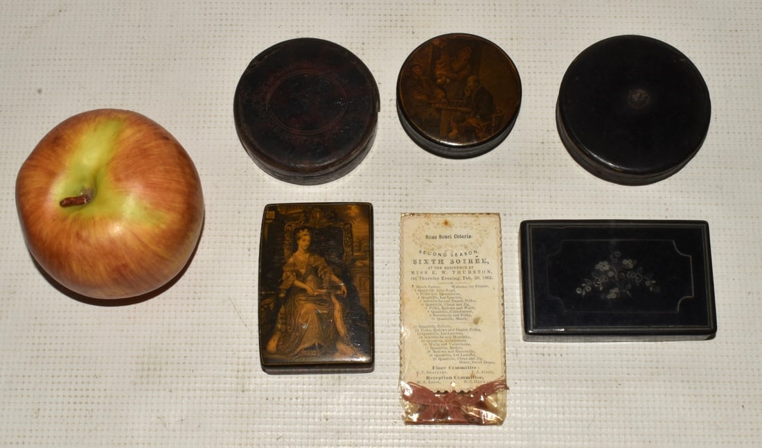 LOT (5) EARLY SNUFF BOXES, 19TH C. - 2