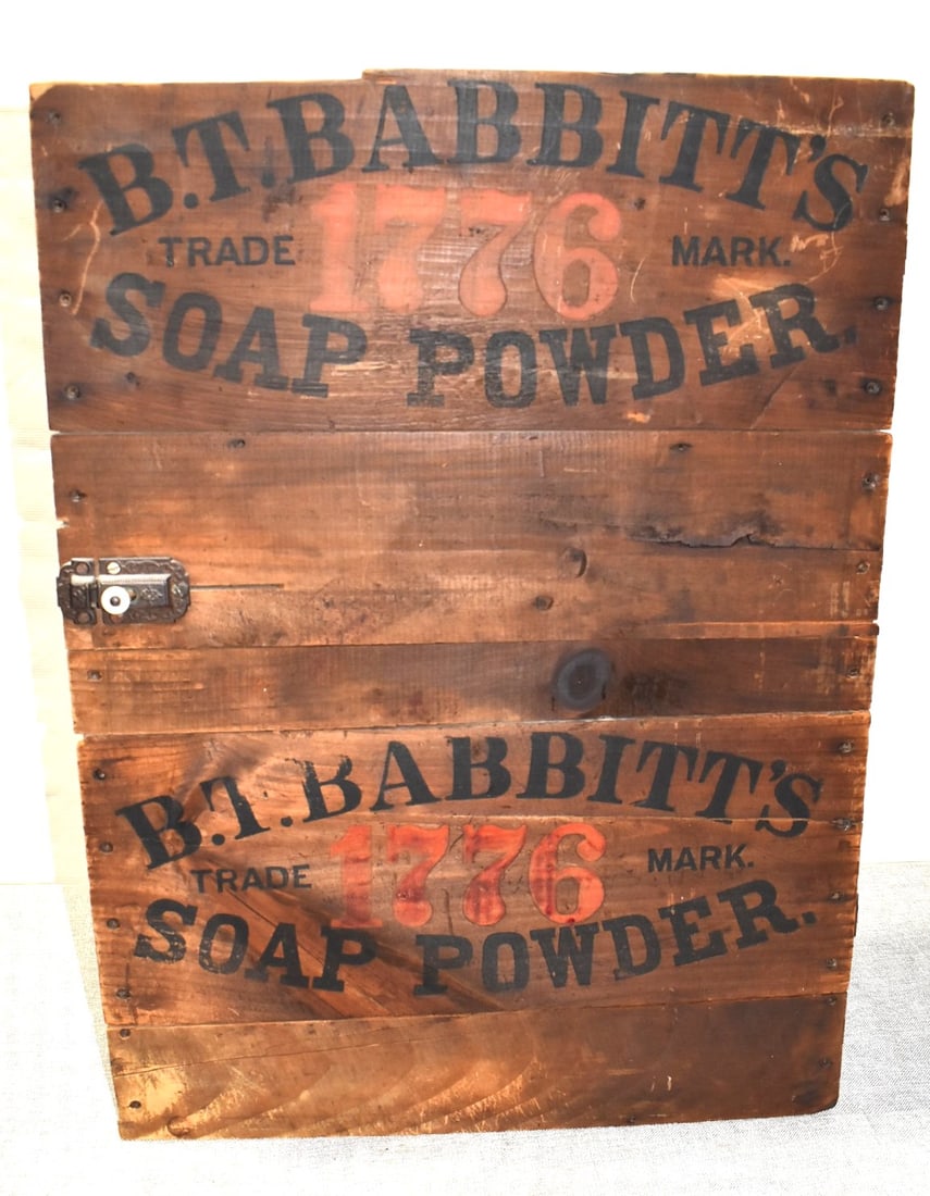 COUNTRY STENCILED PINE MEDICINE CHEST, 19TH C. (1 of 7)