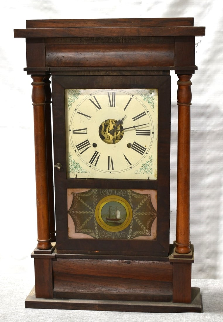 WILLIAM JOHNSON DOUBLE DECKER SHELF CLOCK 19TH C. (1 of 12)