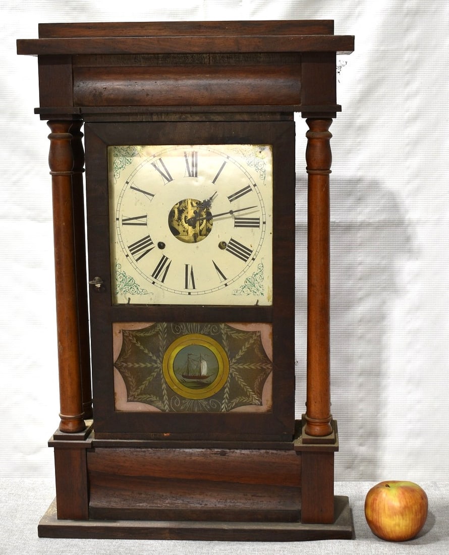 WILLIAM JOHNSON DOUBLE DECKER SHELF CLOCK 19TH C. - 2