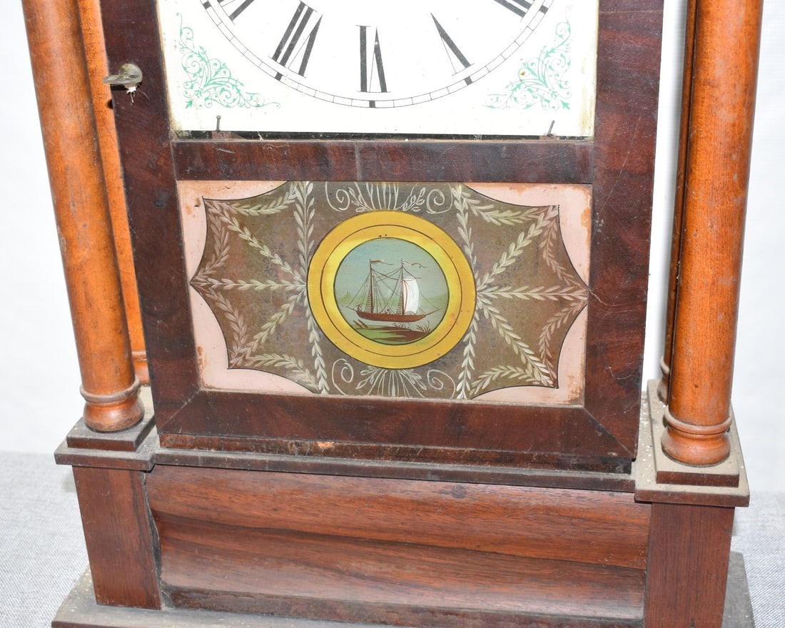 WILLIAM JOHNSON DOUBLE DECKER SHELF CLOCK 19TH C. - 3