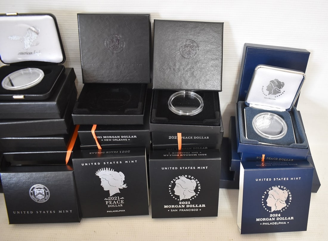 BOX LOT ASSORTED COIN BOXES/HOLDERS - 2