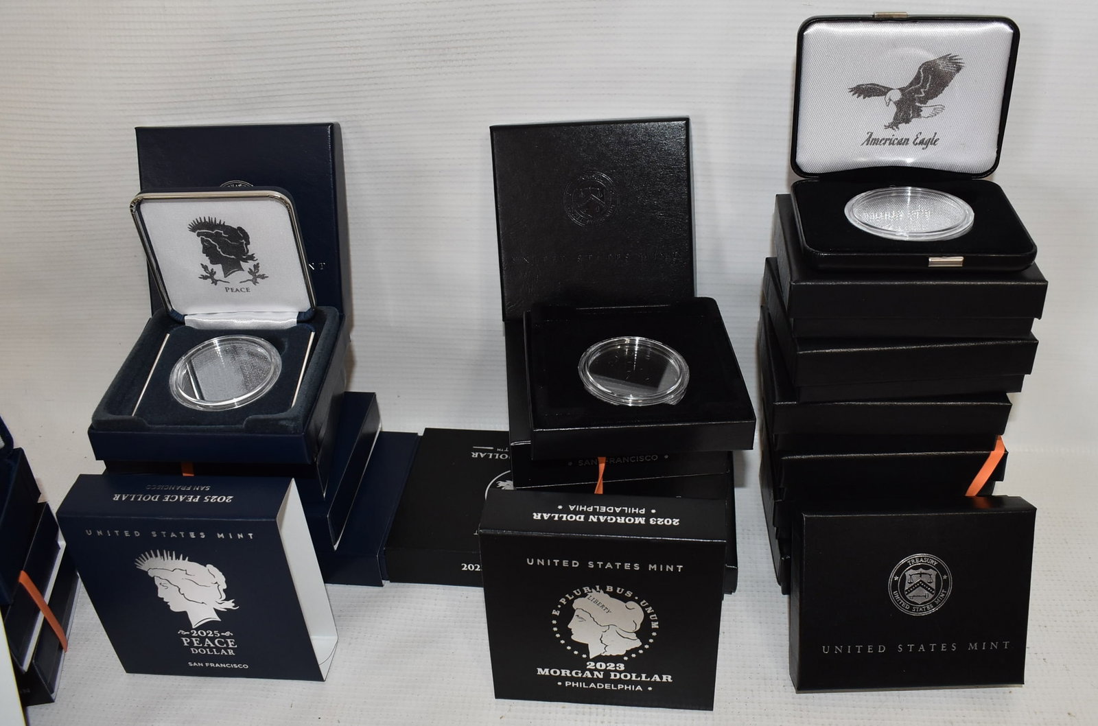 BOX LOT ASSORTED COIN BOXES/HOLDERS - 4