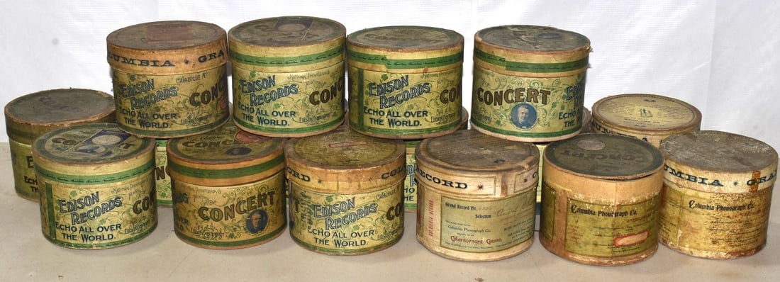 LOT ASSORTED WAX EDISON CONCERT CYLINDER RECORDS: LOT ASSORTED WAX EDISON CONCERT CYLINDER RECORDS, 19/20TH C.